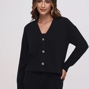 525 America Black V-Neck Cardigan